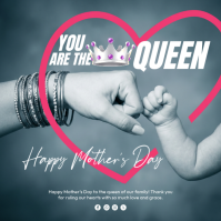 Turquoise Modern & Minimal Mother's Day Instagram Post Instagram-Beitrag template