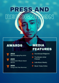 Turquoise Modern & Minimal Music Media Kit A4 template - Page 4