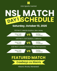Turquoise NSL Football Match Schedule Instagram Portrait Template - Page 2