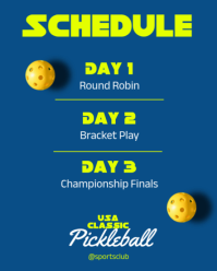 Turquoise Pickleball Tournament Instagram Portrait Template - Page 2