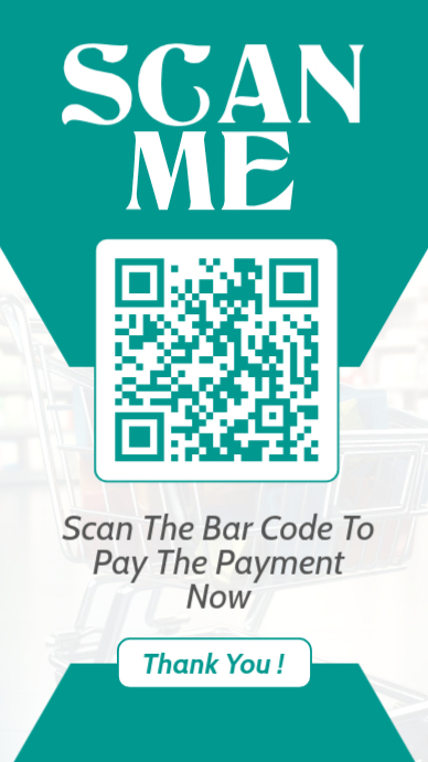 Turquoise Modern & Minimal QR Code Payment Instagram Story Template ...