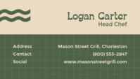 Turquoise Restaurant Business Card Visitkort Template - Page 2
