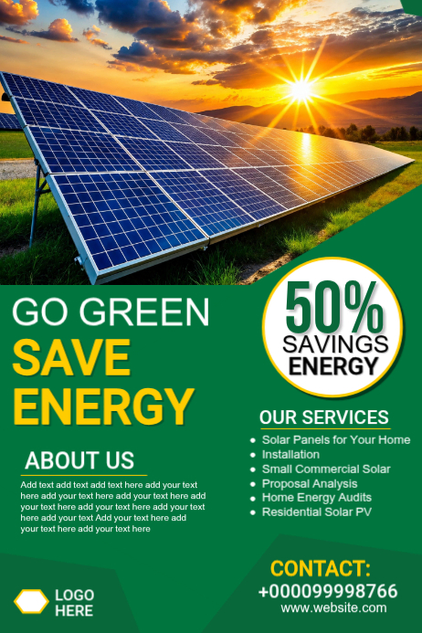 Plantilla de Turquoise modern & minimal solar energy promotion | solar ...