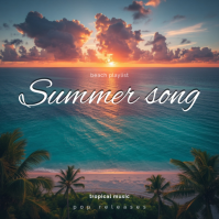 Turquoise Modern & Minimal Summer Music Album Cover template