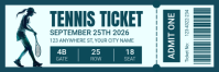 Turquoise Modern & Minimal Tennis Ticket Twitter Banner template