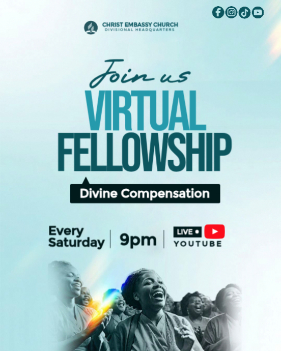 Virtual Church Fellowship Template | PosterMyWall
