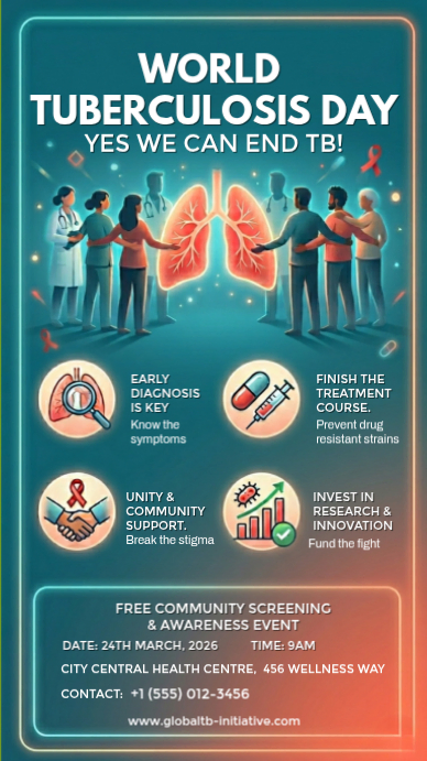 Turquoise Modern & Minimal World Tuberculosis Day Digital Display ...