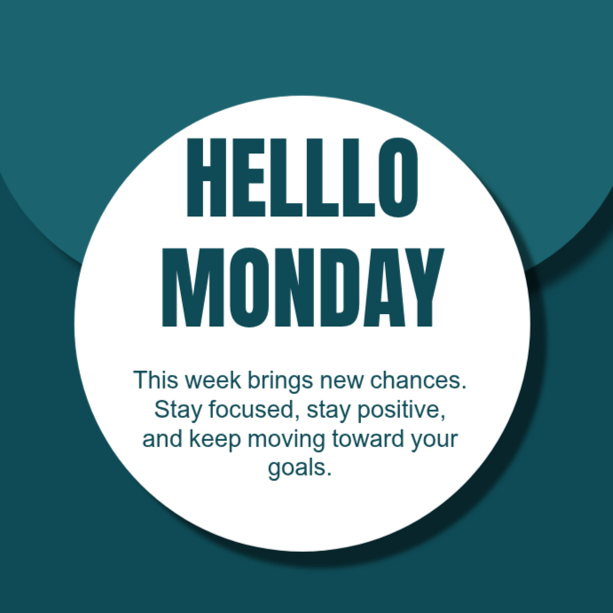 Turquoise Motivational Monday Instagram Post Template | PosterMyWall