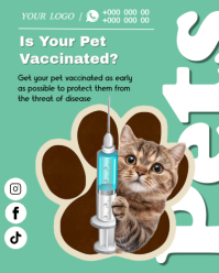 Turquoise Pet Vaccination Instagram Portrait template