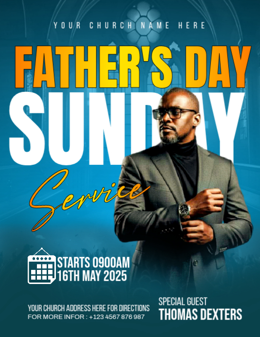 Father's Day Church Service Template | PosterMyWall