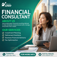 Turkusowy Financial Consulting Instagram na Post Template