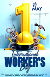 Turquoise Professional International Workers' Day Half Page Wide Video template
