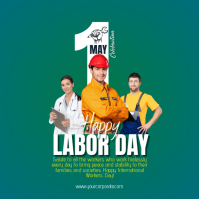 Türkis Labor Day Celebration Квадрат Template