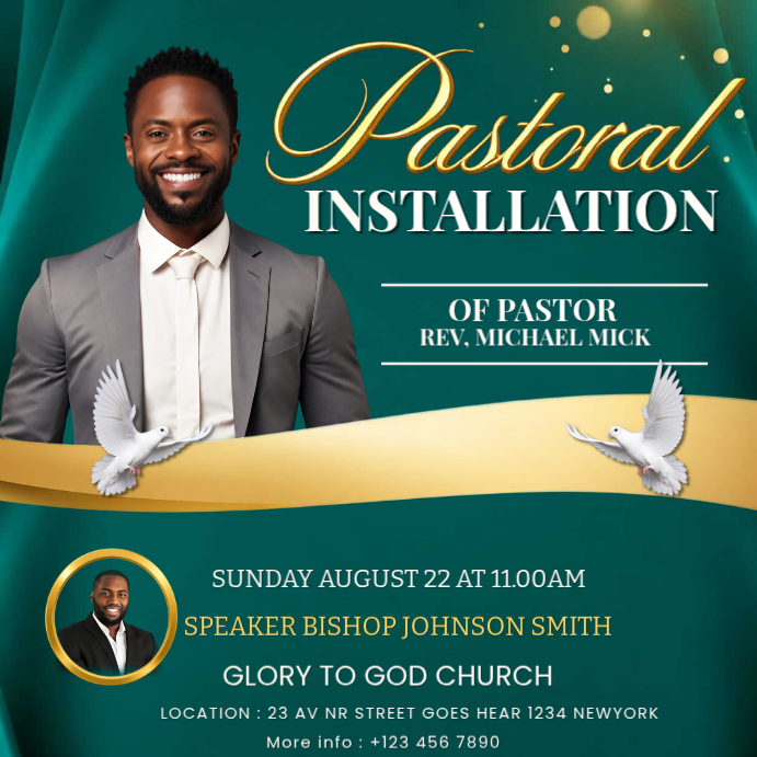 Pastor Installation Template | PosterMyWall