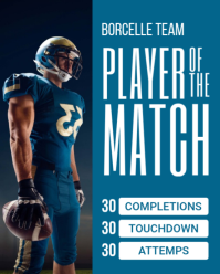 Turquoise Professional Player of the Match Instagram Portrait template