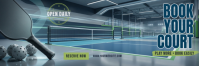 Turquoise Tennis Court Booking En-tête Twitter Template