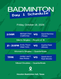 Turquoise USA Badminton National Open ใบปลิว Template - Page 2