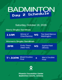 Turquoise USA Badminton National Open ใบปลิว Template - Page 3