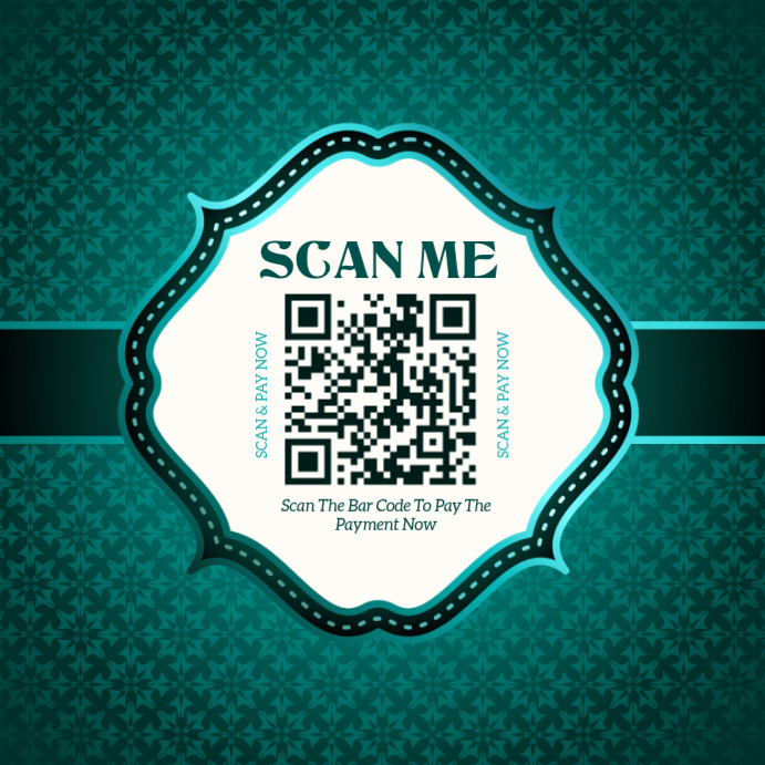 Turquoise QR Code Payment Instagram Post Template | PosterMyWall