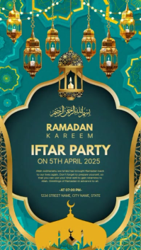 Бирюзовый Ramadan Iftar Party Digitalt display Template