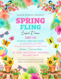 Turquoise School Dance Flyer template
