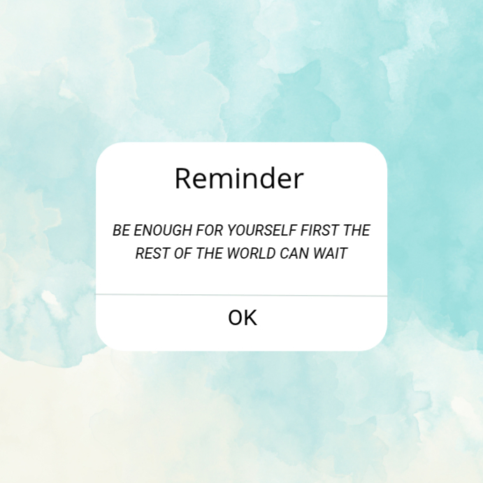 Modèle Turquoise Self-Care Reminder Instagram Post | PosterMyWall