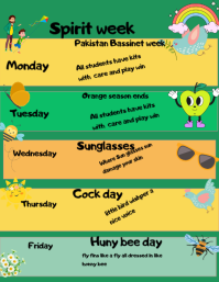Turquoise Spirit Week Activities Flyer template