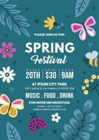 Turquoise Spring Festival A4 template