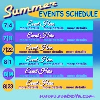 Turquoise Yellow 3D Summer Events IG Post Square (1:1) template