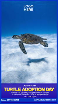 Blue Turtle Adoption Day Flyers Template | PosterMyWall