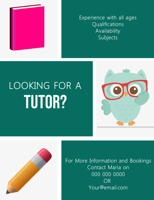 Tutor Flyer Template PosterMyWall