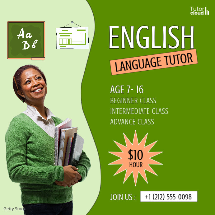Copy of Tutor Language Design | PosterMyWall