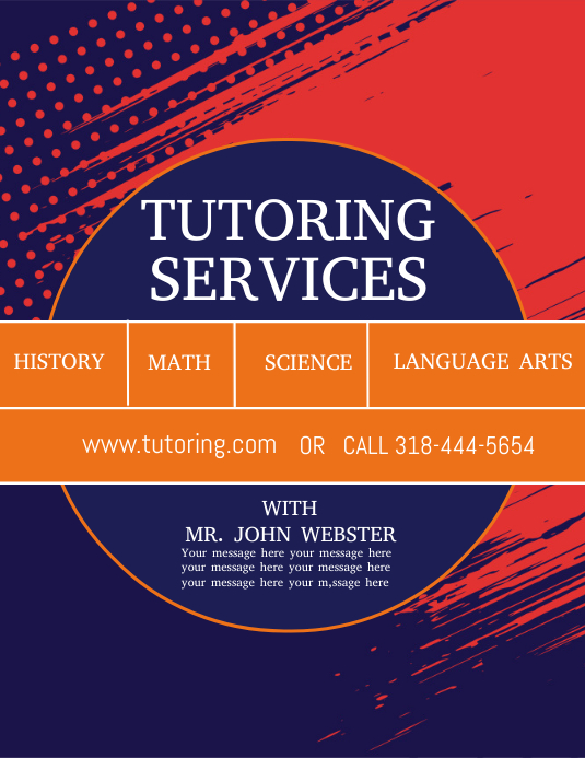 Tutorendiensten Nachhilfe Vorlage Postermywall
