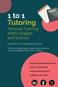 Tutoring Advert Poster template