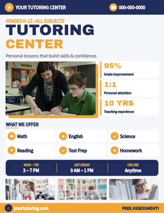 Tutoring Center Flyer Flyers Template | PosterMyWall