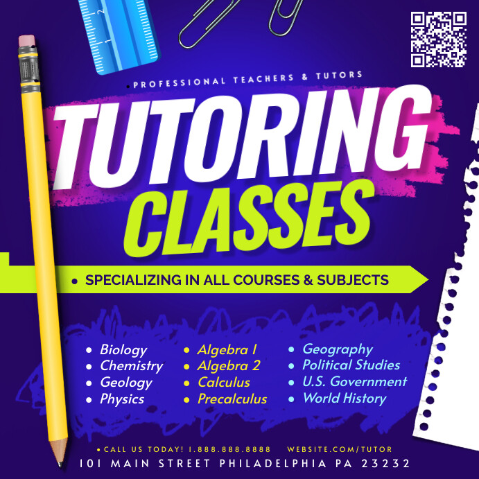 Tutoring Classes Template | PosterMyWall