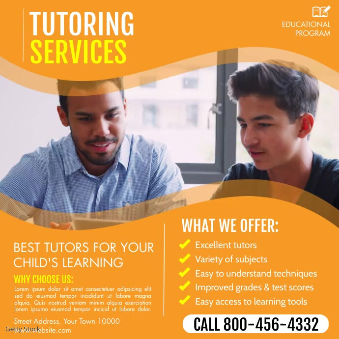 Tutor Copy Copy of Tutoring | PosterMyWall