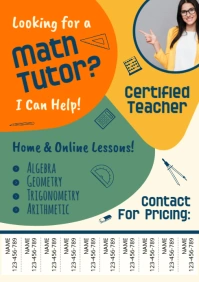 tutoring flyer template math A4