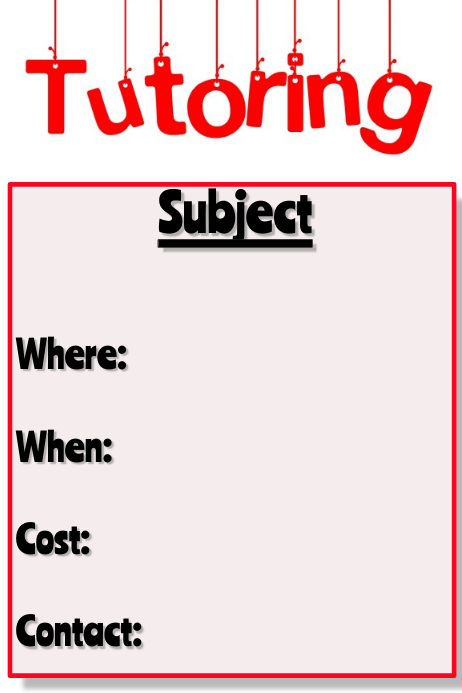 Tutoring Template | PosterMyWall