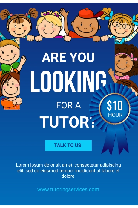 tutoring service flyer Poster template