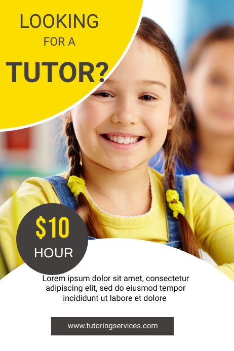 Sample Tutorial Service Flyer Plantilla de Folleto de Servicio de Tutoría de | PosterMyWall