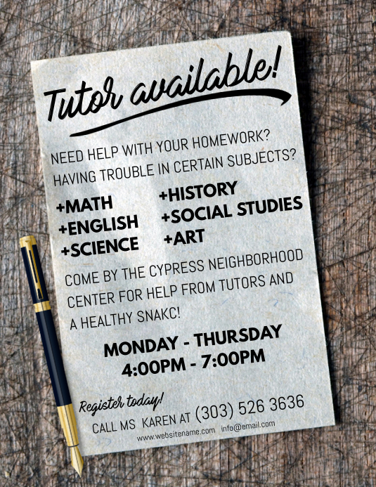 Copy of Tutoring Service Flyer PosterMyWall