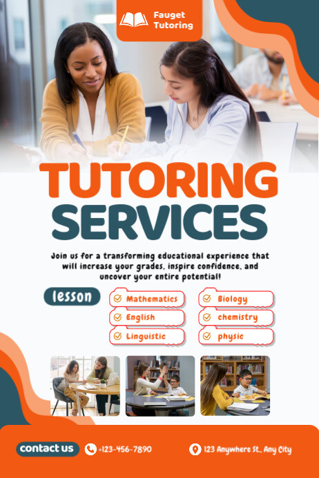 Tutorial Service Offered TUTORING SERVICES Template | PosterMyWall