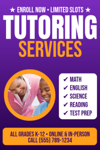 Blue Tutoring Services Plakat Template