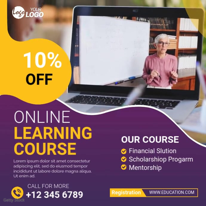 Copy of Tutoring Sessions Educational Video | PosterMyWall