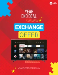TV Exchange Offer Flyer ใบปลิว (US Letter) template