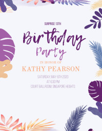 Tween Birthday Party Invitation Card Floral