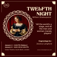 Twelfth Night Shakespeare Design Quadrato (1:1) template