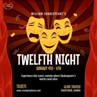 Twelfth Night Shakespeare Play Vierkant (1:1) template