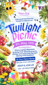 White Family Picnic Event Instagram-verhaal Template